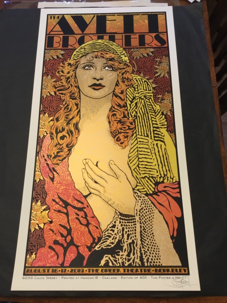 Chuck Sperry Avett Brothers Poster Berkeley 2019 Mint Dave Matthews Phish Emek