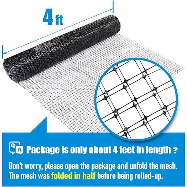 7 Ft. X 100 Ft. X 3/4 In. Black Plastic Bird Netting for Vegetable, Tree and Fru