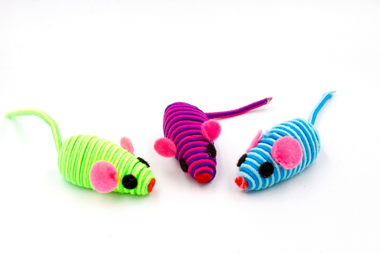 20 Hypno Colorful Mice Rattle Sound Interactive Catch Play Teaser Cat Toy Mouse