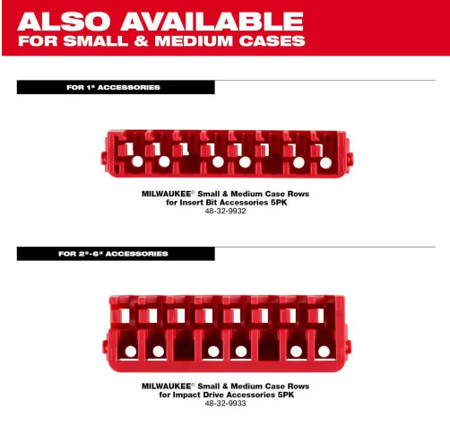 Milwaukee Driver Bit Case Storage Customizable Sturdy Medium Organizer Packout