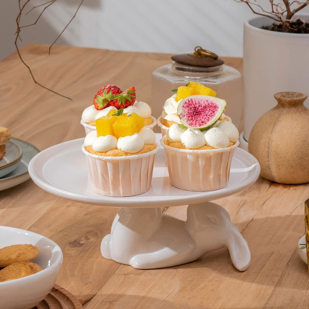 Cupcake Stand, Easter Decorations, Ceramic Dessert Plates for Eggs and Cookie...