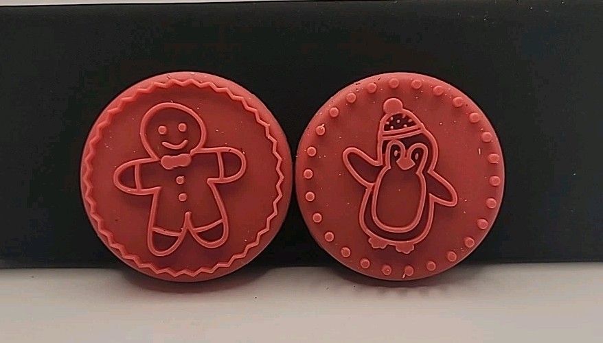 Christmas Cookie Cutter & Stamp Press Decorating Baking Publix 5 pc NOB