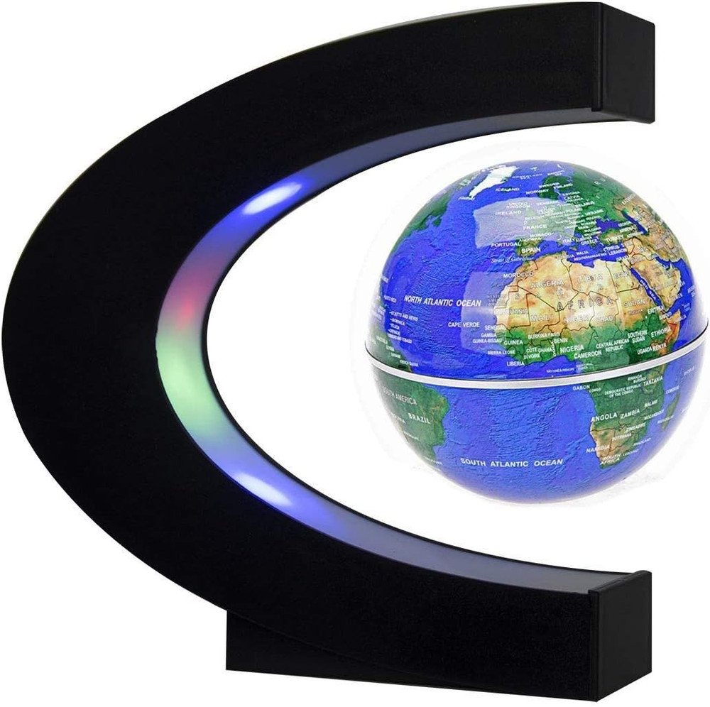 Floating C Shape Magnetic Levitation Globe World Map for Desk Decoration