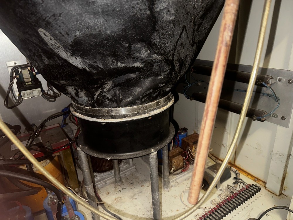 Harris MW1 AM Broadcast transmitter 1450kHz with flood damage