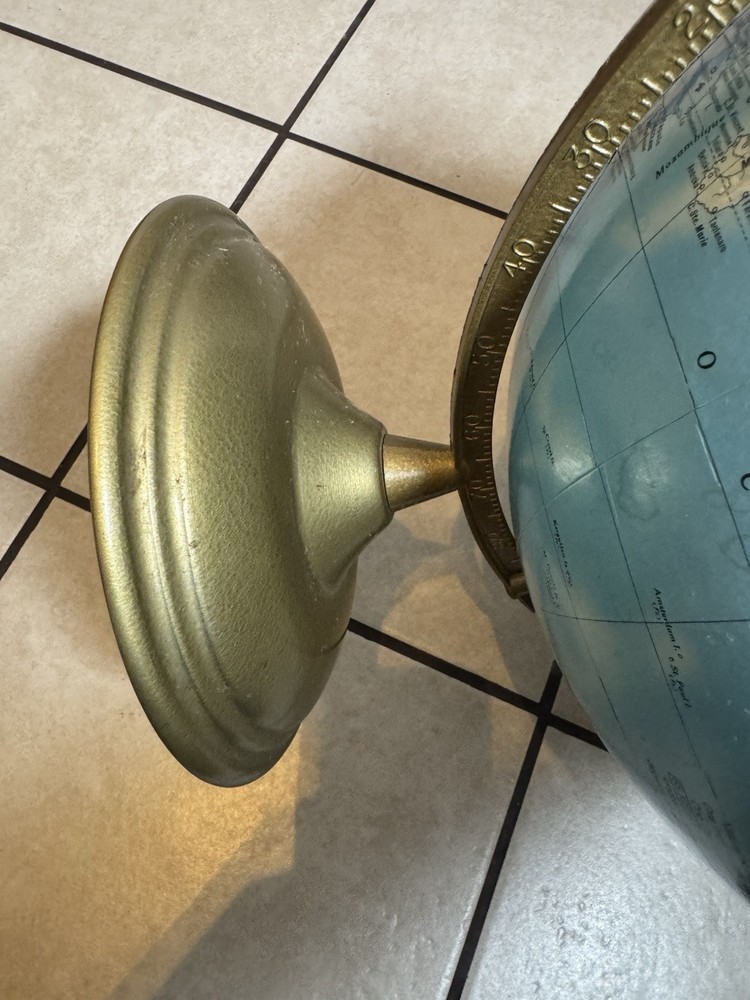 Crams Imperial World Globe Classic Blue With Metallic Spinning Gold Base