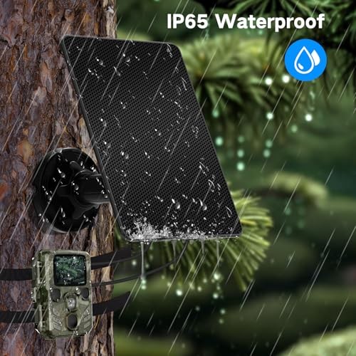 Trail Camera Solar Panel, Trail Camera Solar Panel with Built-in Dark Black