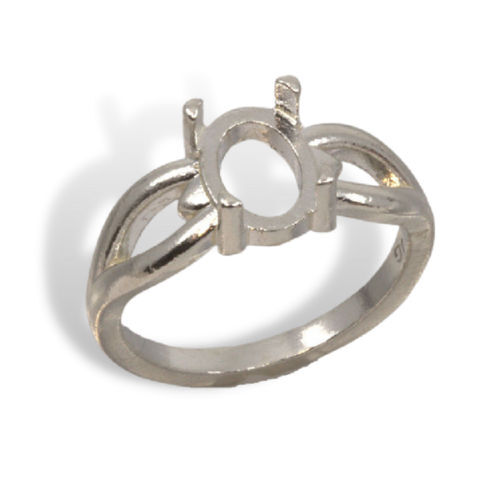 8x6mm Oval Cabochon Open Shank Ring Mounting