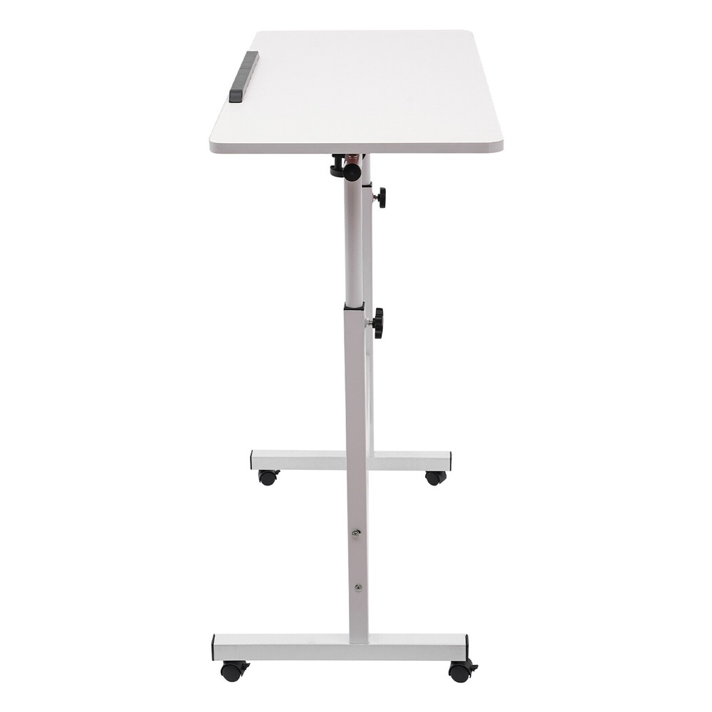 Adjustable Height Rolling Laptop Desk with 360° Wheels & Tilt Surface