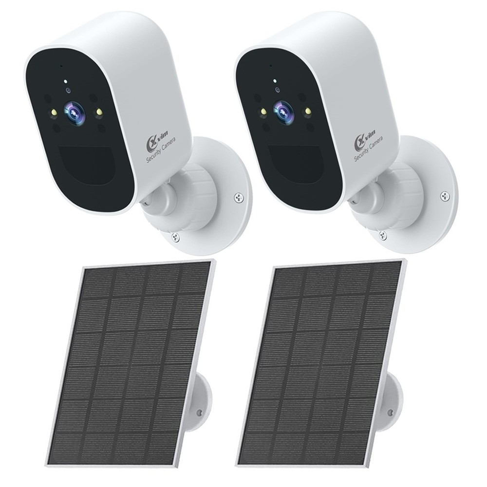 2PK 1080P Solar Battery Power Camera WiFi Wireless Security Camera System