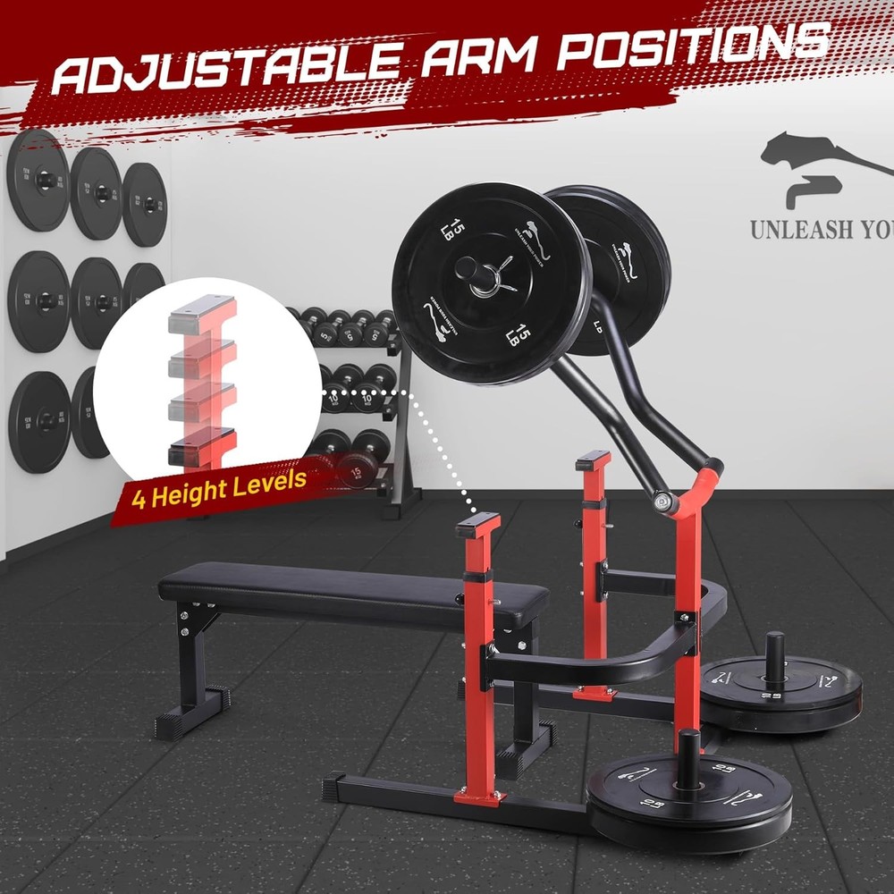 🔝Chest Press Machine with Adjustable Flat Bench & Smooth Bearings,Workout Machi