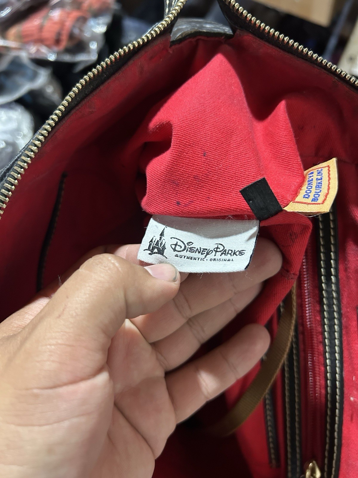 Dooney & Bourke Embossed Leather Disney Sketch Satchel Mickey Mouse Bag Purse