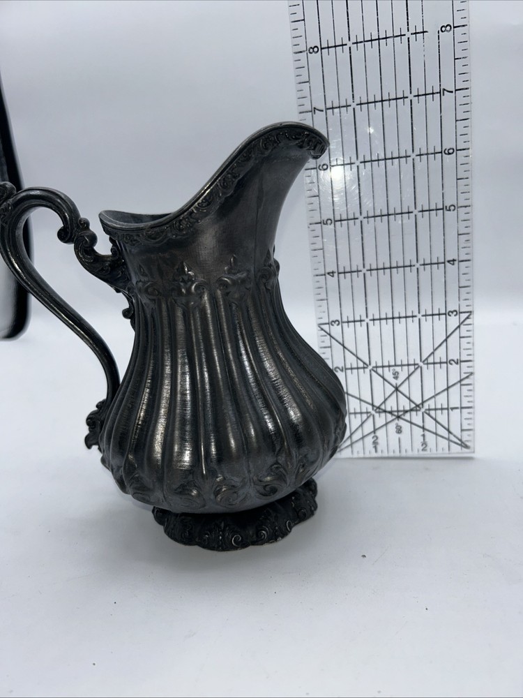 Rogers Smith Co Silver Plate Pitcher Melon Shape 6”.5” Tall