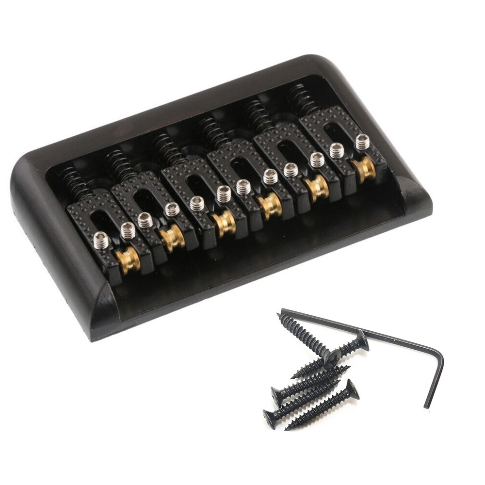 6 String Roller Saddle Hardtail Bridge Durable For Electric Guitar Replacement A