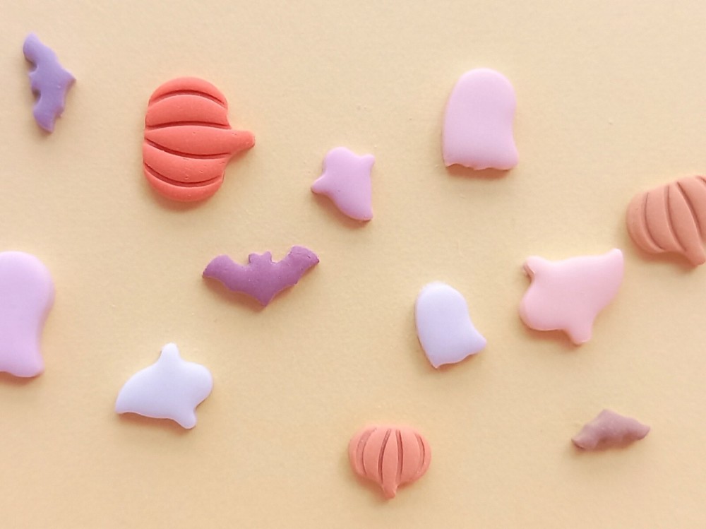 Halloween Theme Micro Pumpkin Bat Ghost Polymer Clay Cutter Set | Maxi Mini