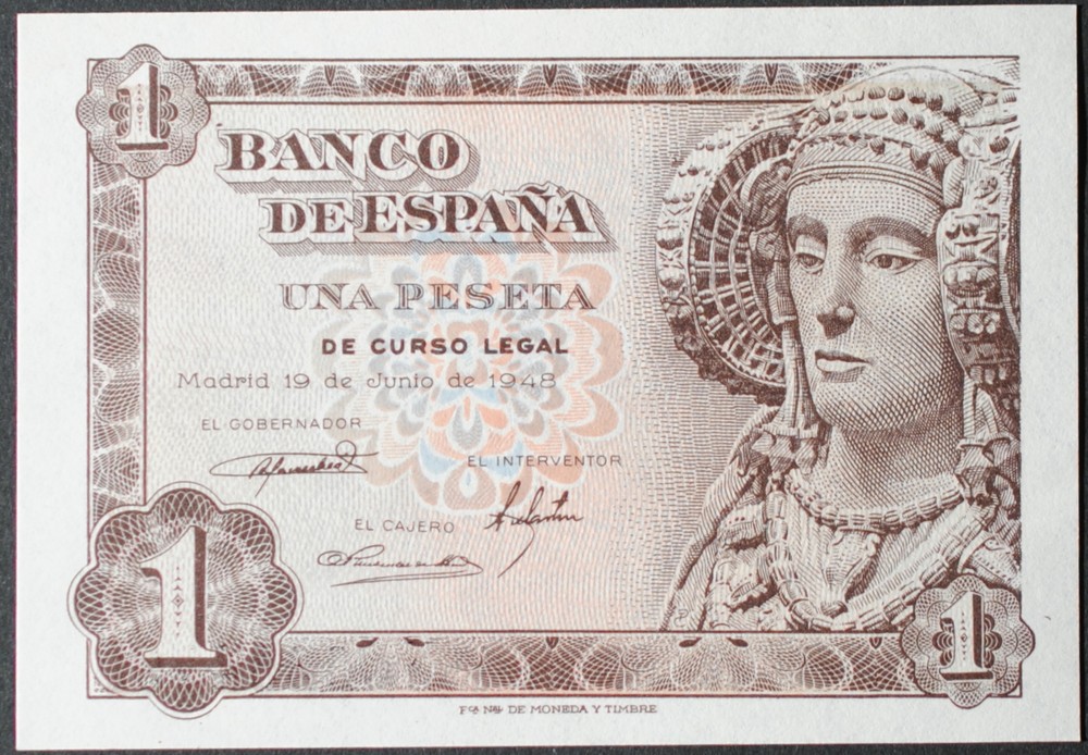 Spain P135a Peseta Very Choice Uncirculated