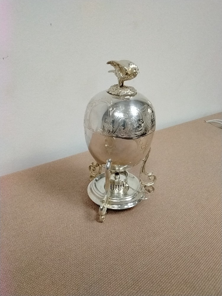 Antique Silver Plated Victorian Egg Coddler With Warmer