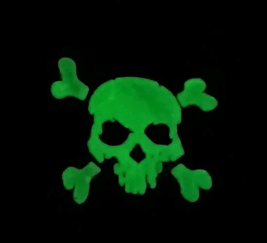 Glow in Dark Pirate Flag PVC Tactical Patch - Skull Crossbones Hook & Loop