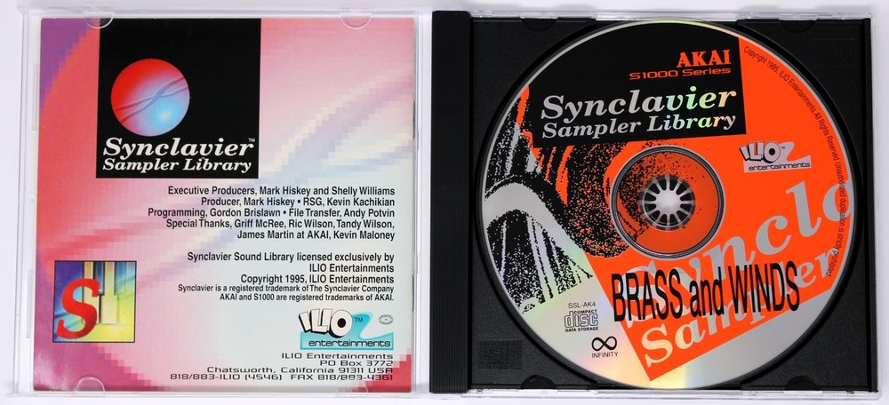 Ilio Synclavier Sample Library Brass And Winds Akai Sound Library/Sampling CD