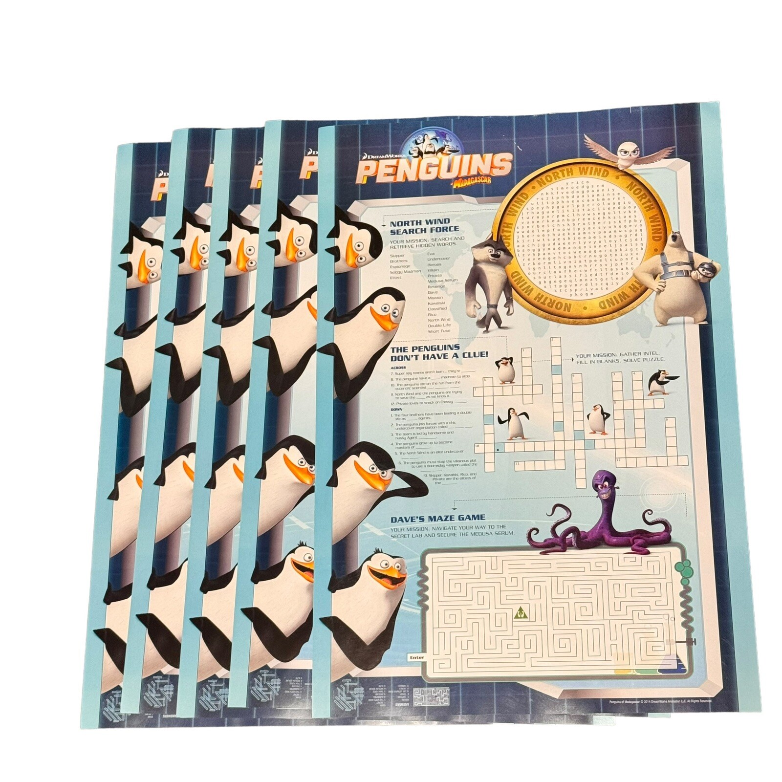 Penguins of Madagascar Promotional Movie Mini Poster 13.5 x 19.75 Lot of 5
