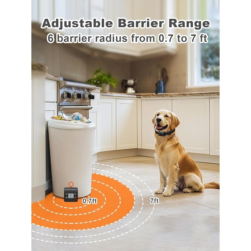 Wireless Pet Barrier Transmitter Adjustable Range Rechargeable Training Device