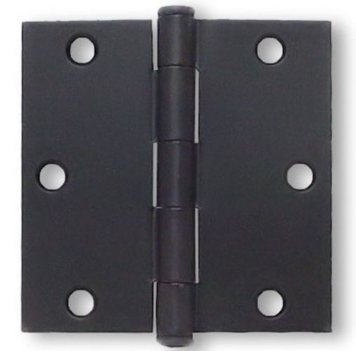 Flat Black 3-1/2" Square Corner Hinge