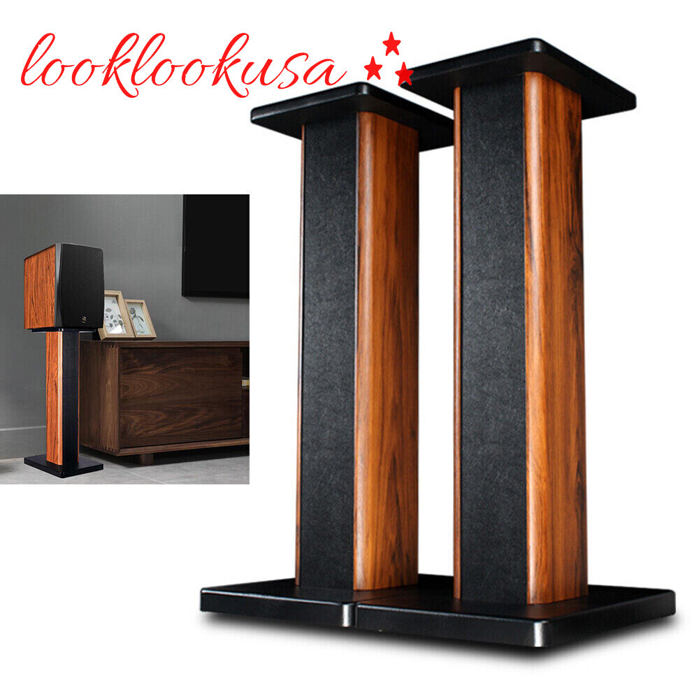 Bookshelf Floor Speaker Stands 1Pair Wood Column Home Theater Speaker Bookshelf