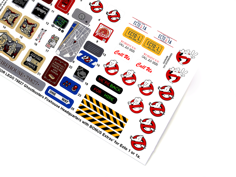CUSTOM STICKERS for Set 75827 Firehouse Headquarters Ghostbusters , Models, etc