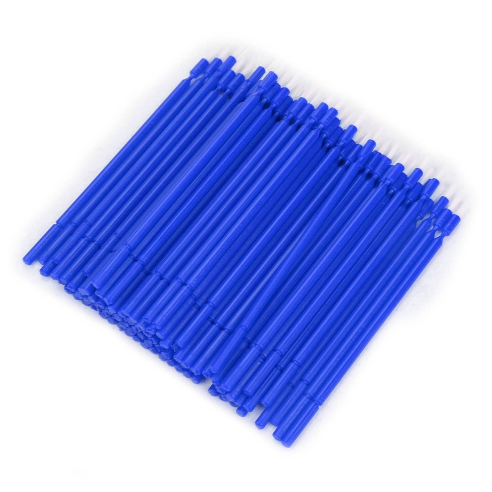 100 Pcs Dental Disposable Micro Applicator Brush Bendable Sticks (Blue)