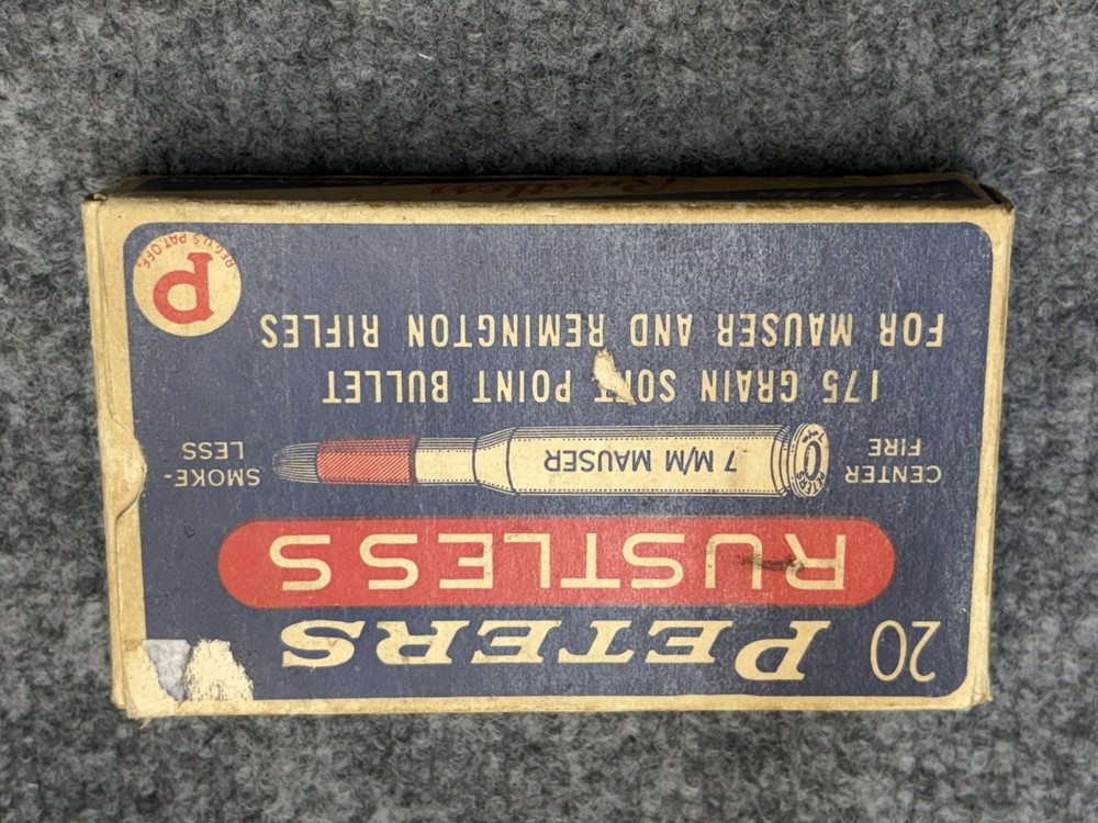 PETERS RUSTLESS 175 GRAIN SOFT POINT 7MM MAUSER (AMMO "BOX ONLY")