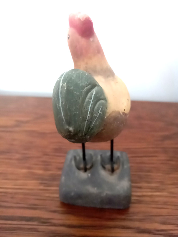 Vintage Rustic Folk Art Rooster Figurine