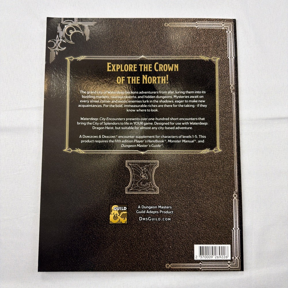 Waterdeep City Encounters Dungeons & Dragons Adventure Module