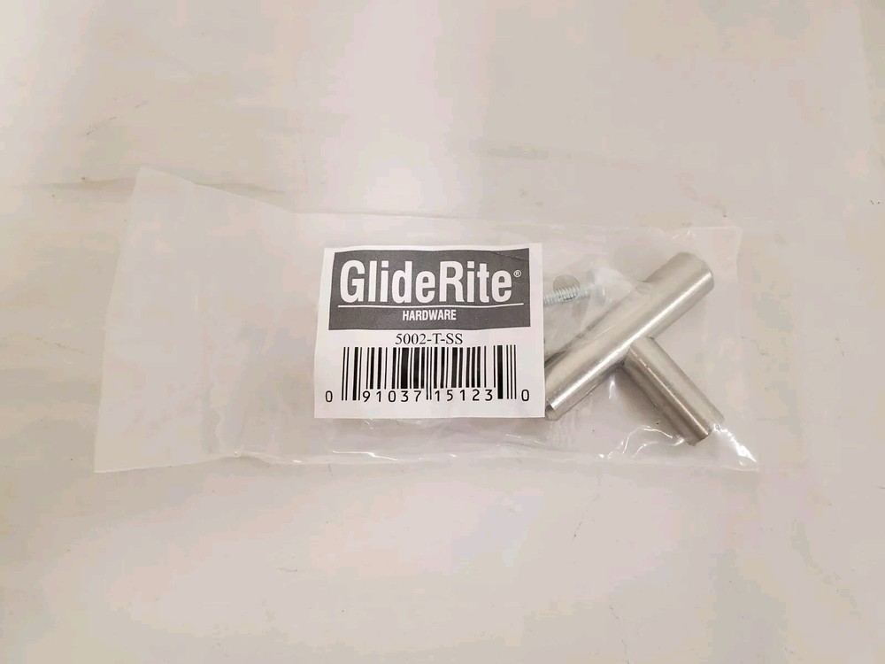 *20* GlideRite 2 in. Solid Steel, Stainless Steel Finish T-Bar Handle Knobs