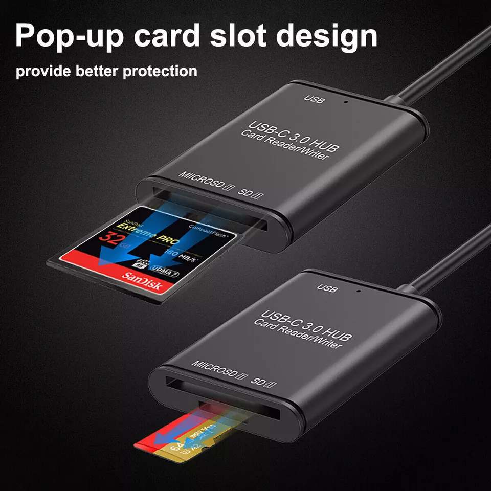 USB C to SD Card Reader Writer OTG Adapter USB 3.0 Micro SD Memory Card Reader