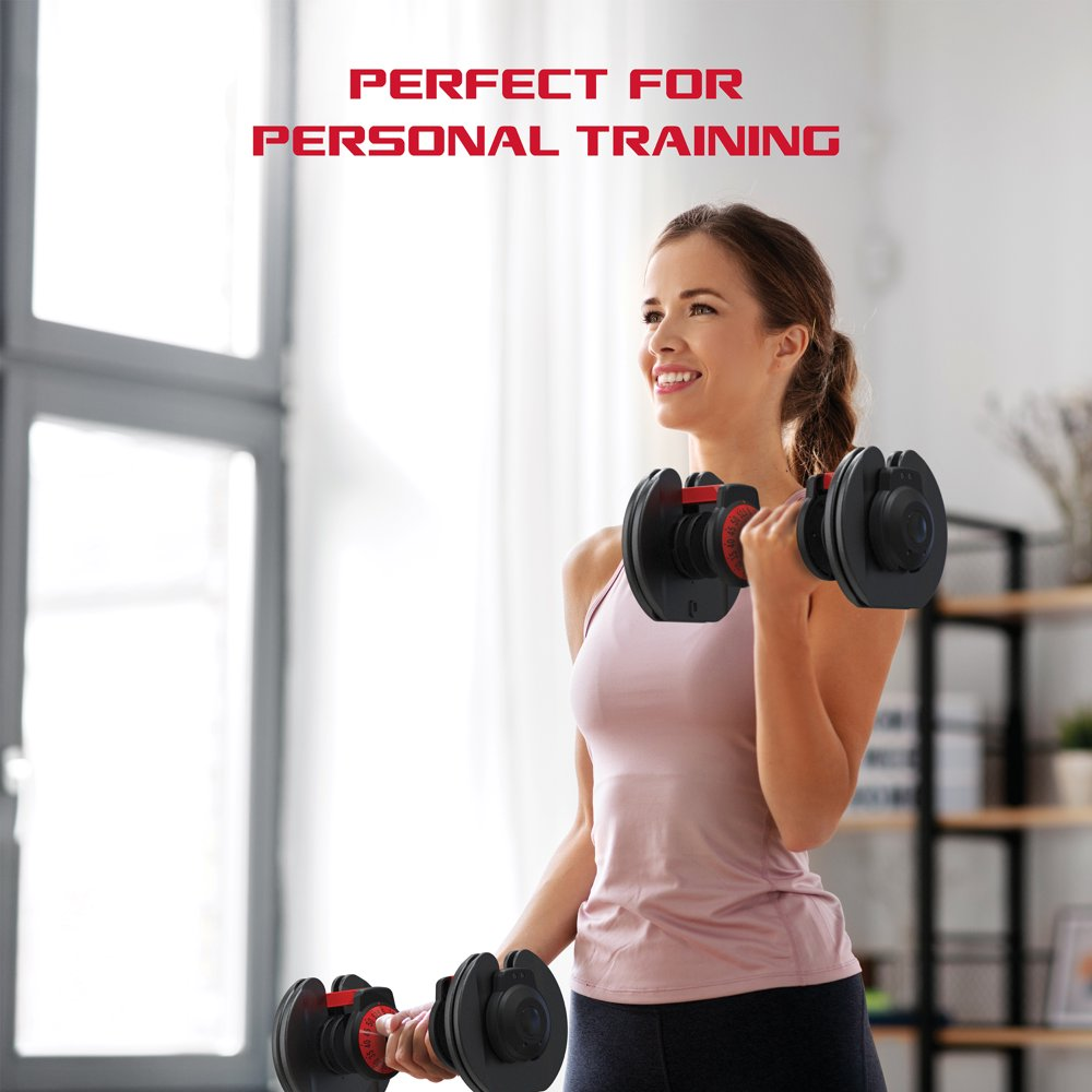Smart Bell, Quick Select Adjustable Dumbbell, 5-52.5 Lbs., Black, Single