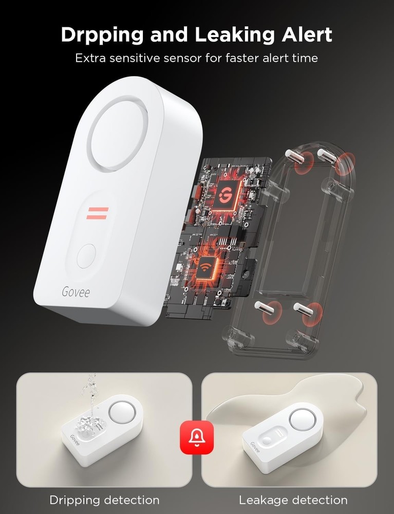 Smart WiFi Water Sensor Set: 100dB Alerts, Real-Time Notifications & App Control
