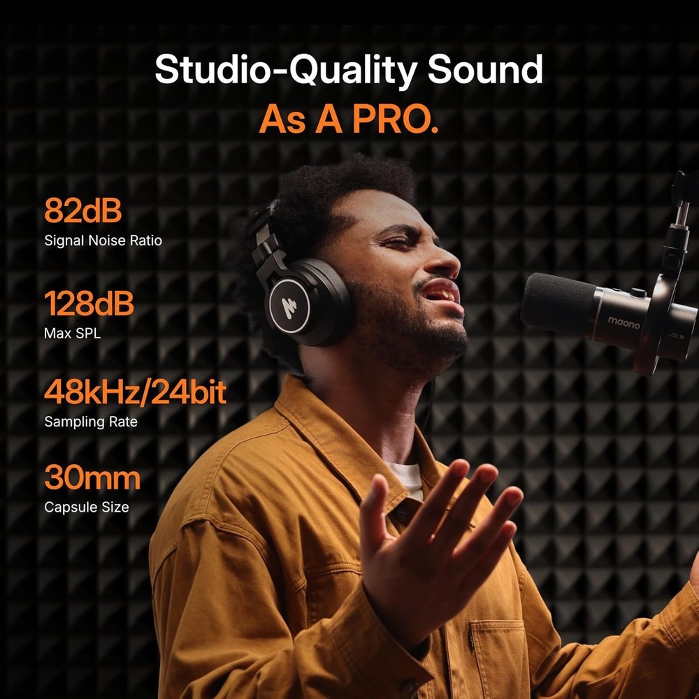 MAONO PD200W Hybrid Wireless Podcast Microphone for PC