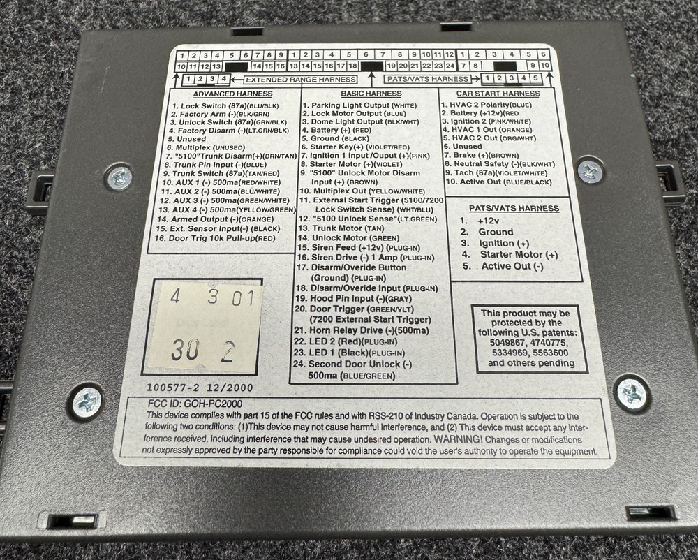 CODE ALARM POWER ELITE MODULE PC7600/CONTROL MODULE PC30/PCGEN/NEW-OLD INVENTORY