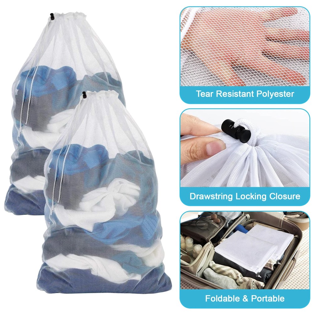 1Pcs Heavy Duty Laundry Bag Large Mesh
