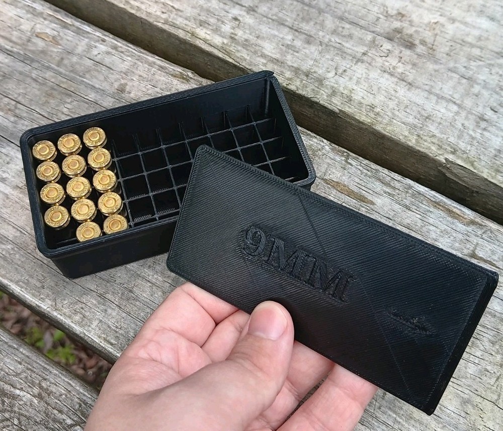 Stackable 9mm Ammo Storage Case - Holds 50 Rounds