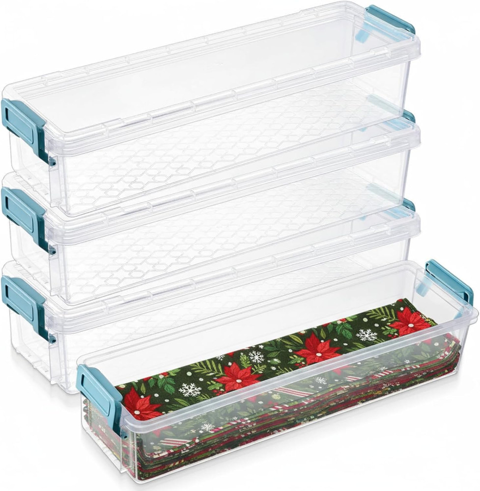 4 Pcs Fabric Strip Case Jelly Cotton Fabric Patchwork Roll Storage Case Bulletin