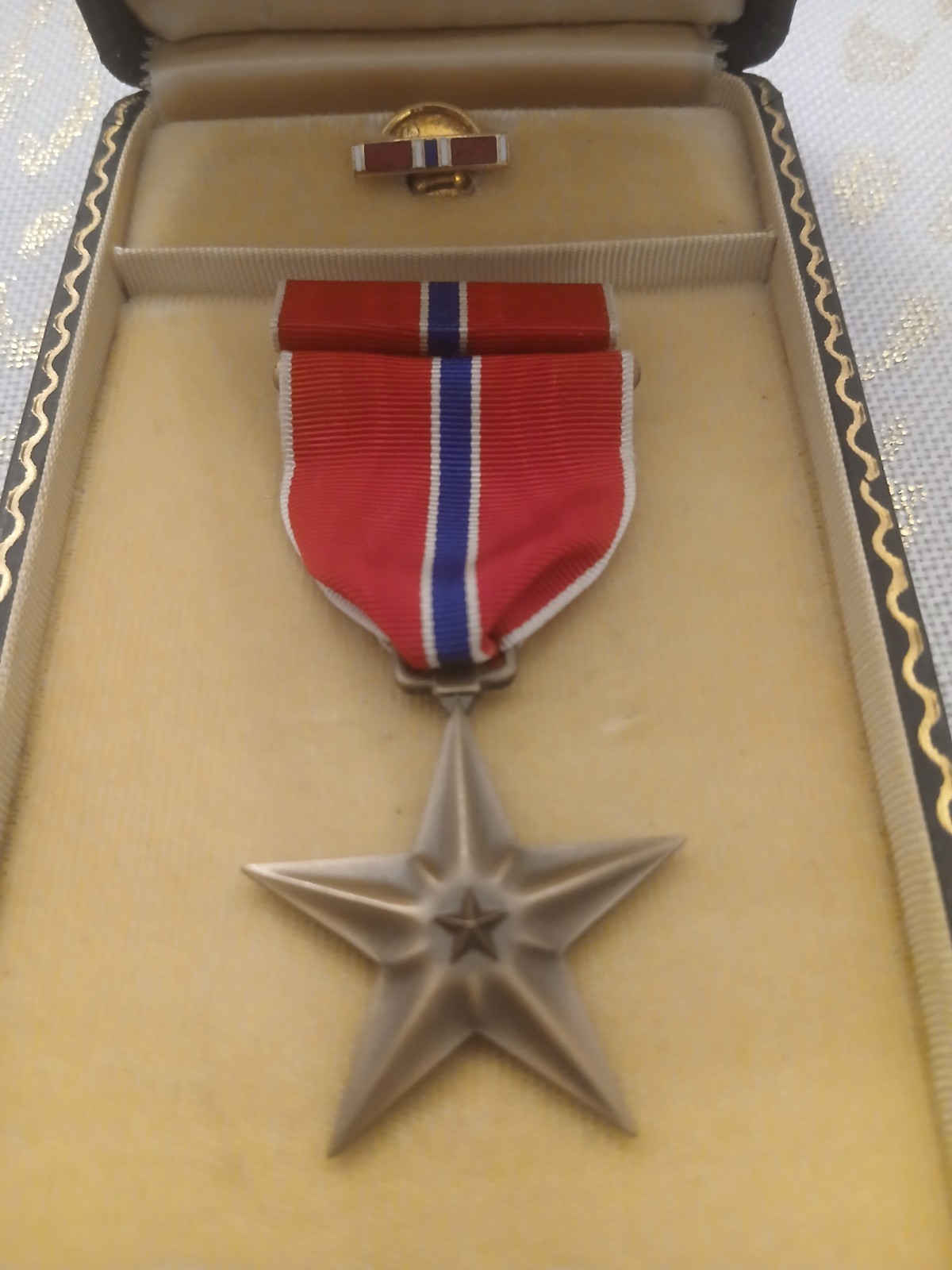 WW2 Named Bronze Star Medal Coffin Box Original