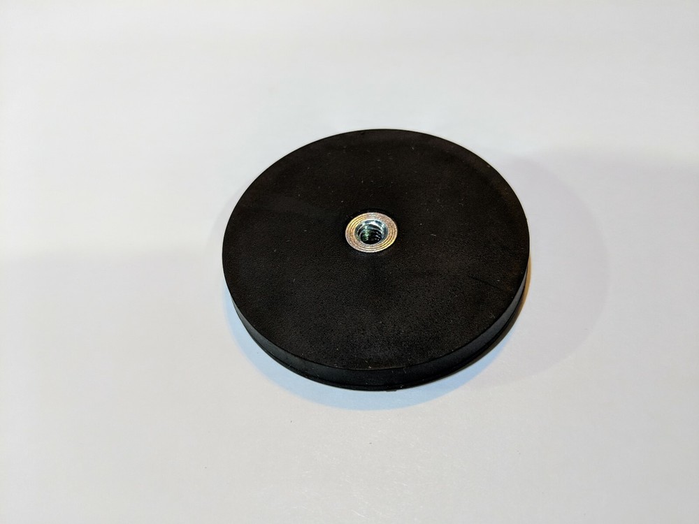 66mm Threaded Magnet Female Threaded 1/4"-20 Rubber Coated