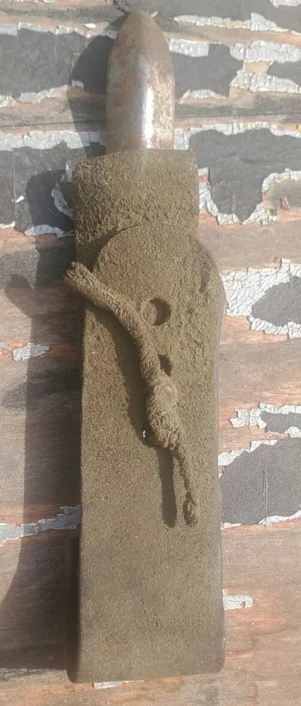 Antique Corn Husking Peg Hook Leather Palm Loop Primitive Farm Tool