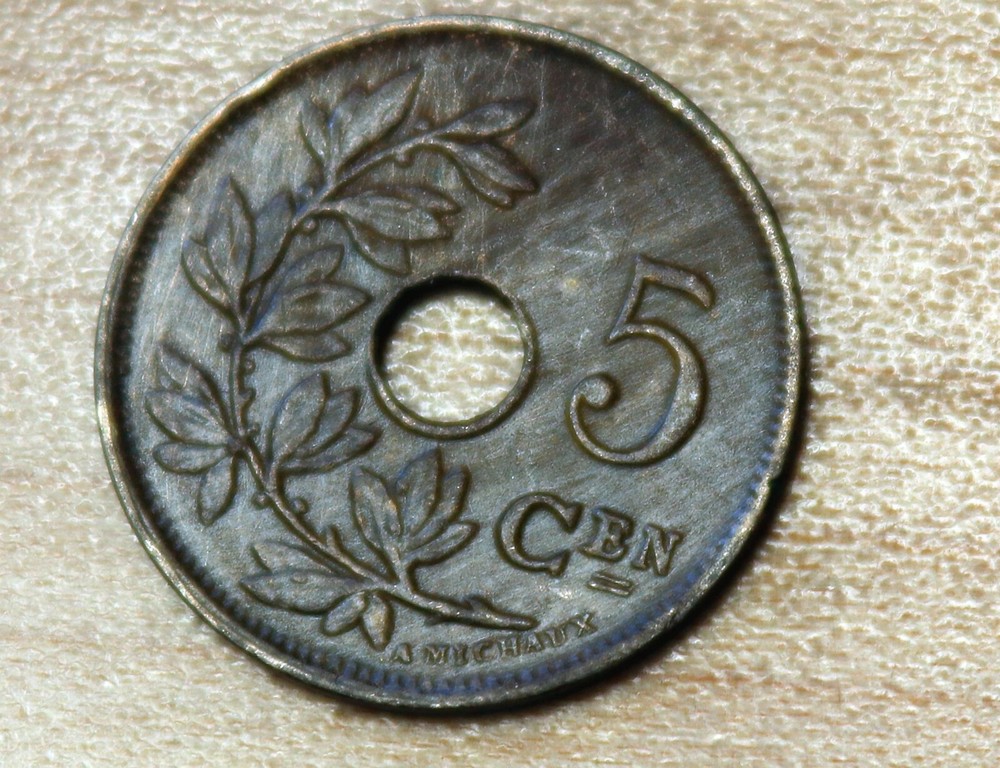 1922 Belgium 5 Centimes Dutch text