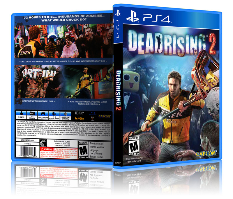 Dead Rising 2 - Replacement PS4 Cover and Case. NO GAME!!