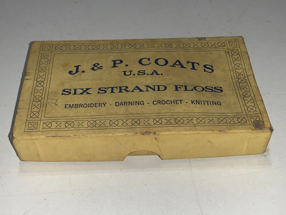 ORIGINAL J & P COATS USA SIX STRAND FLOSS - EMPTY BOX