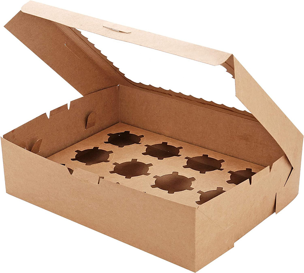 6-Set Cupcake Boxes Hold 12 Standard Cupcakes, Cupcake Containers with Windows a