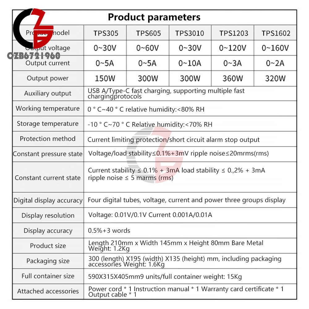 High Accuracy Adjustable DC Power Supply Bench Power Source Voltage Regulator