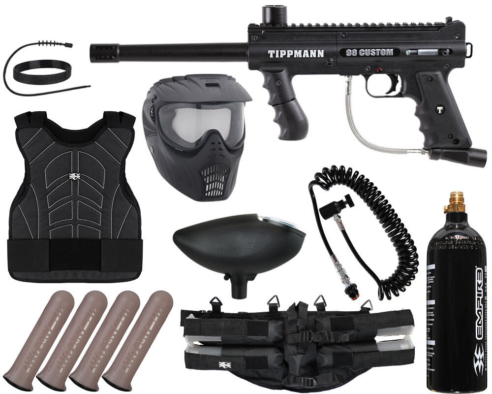 NEW Tippmann 98 Custom Plat Ultra Basic Light Gunner Paintball Gun Package Kit