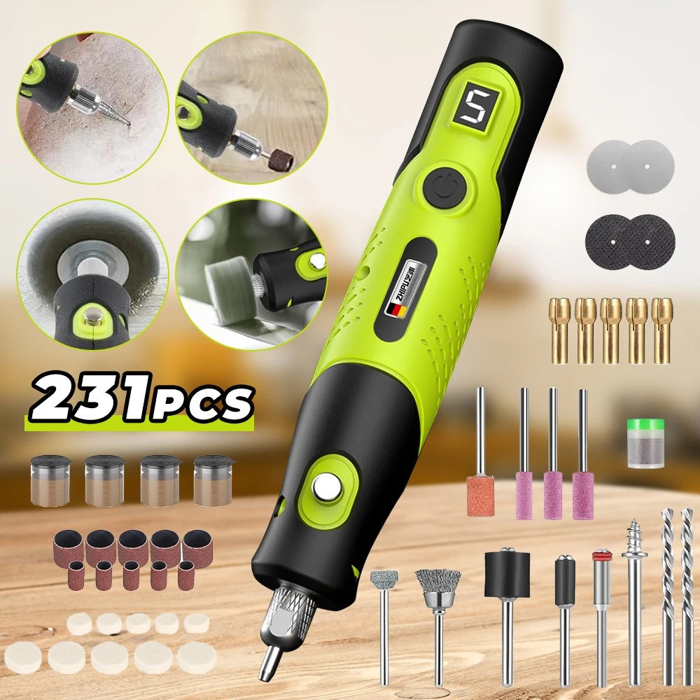 Mini Grinder Rotary Tool Polishing Drill Kit Variable Speed with Accessories